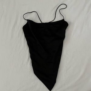 NWOT Black silk halter top